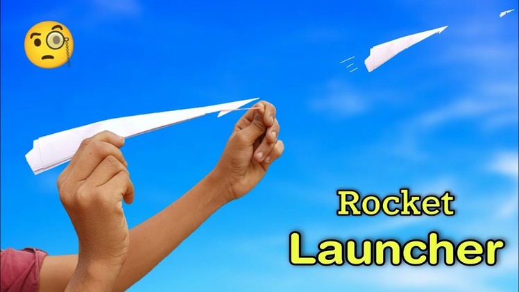 Paper rocket launcher, flying paper rocket, how to make rocket, flying plane, rubber paper rocket