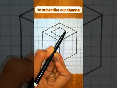 #shorts 3d optical illusion on graph paper | Very easy