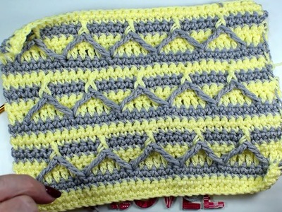 Super easy crochet beautiful stitch for blankets and sweaters with graphics in the video