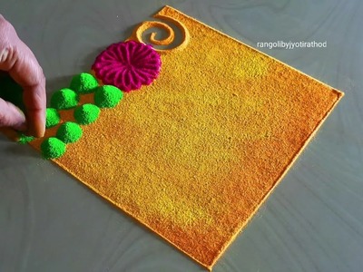 2022 happy new year special rangoli.easy festival rangoli.oddly satisfying sand art