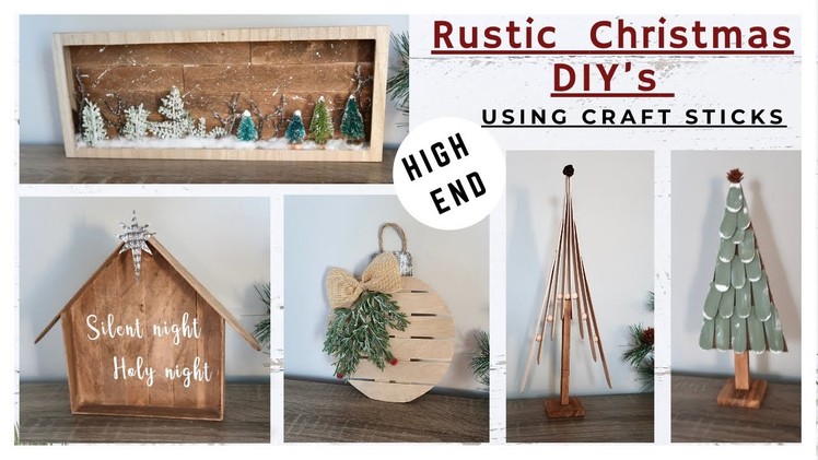 5 GORGEOUS RUSTIC CHRISTMAS DIY’s * Craft Sticks High End Christmas Decor * BlondieNextDoor