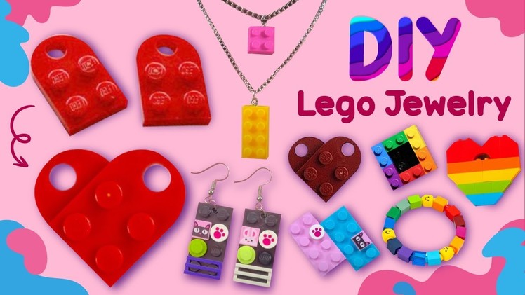 6 DIY LEGO JEWELRY Ideas - LEGO LIFE HACKS AND CRAFTS IDEAS - Earring, Necklace, Bracelet and more. 