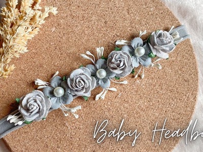 Baby headband with suede flower - baby headband diy