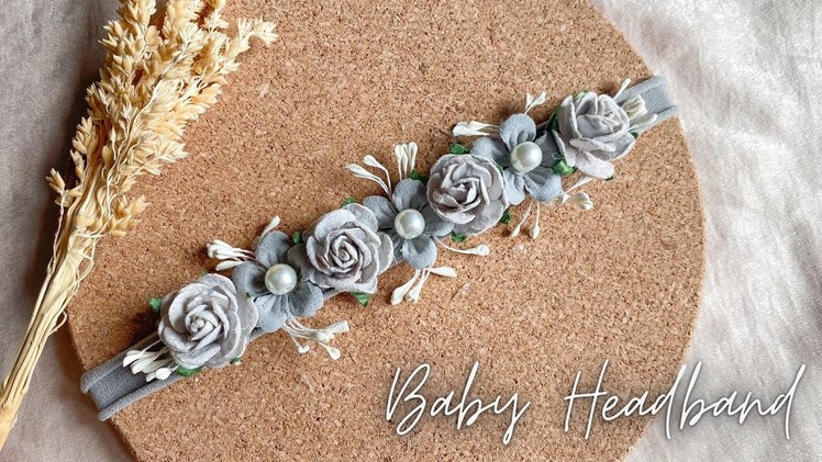 Baby headband with suede flower - baby headband diy