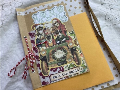 Craft with me | PART 6 Christmas ephemera holder inspired by Liz | continuing the mini journal