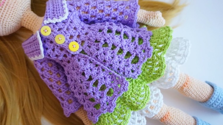 Crochet doll lace jacket tutorial ????