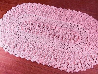 Crochet home rug #42 oval pattern.  crochet mandala.home alpombra crochet.Tapis de maison au crochet
