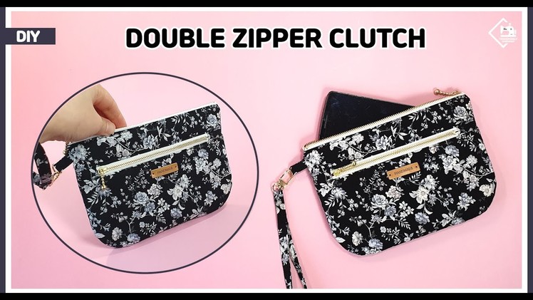 DIY Double zipper clutch. Zipper pouch.  sewing tutorial [Tendersmile Handmade]