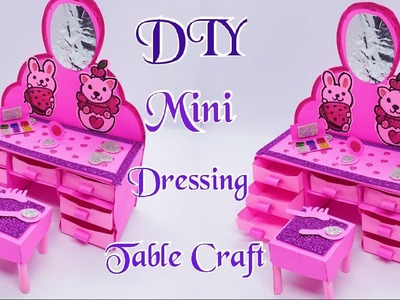 DIY Mini Paper Dressing Table ll Easy paper craft idea ll DIY school Craft