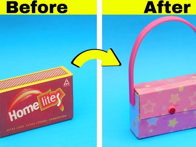 DIY Miniature handbag with matchbox || How to make mini handbag from matchbox