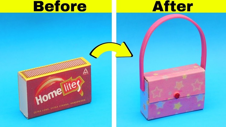 DIY Miniature handbag with matchbox || How to make mini handbag from matchbox