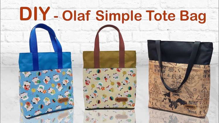 DIY - Olaf Simple Tote Bag - How to make Totebag - Tutorial Cara membuat tas sederhana dan mudah