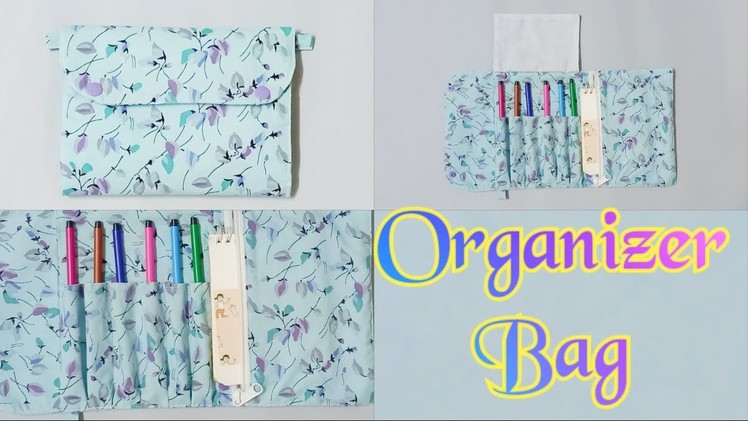DIY organizer bag.Make up organizer bag tutorial.Organizer bag idea.Make up bag & brush roll.