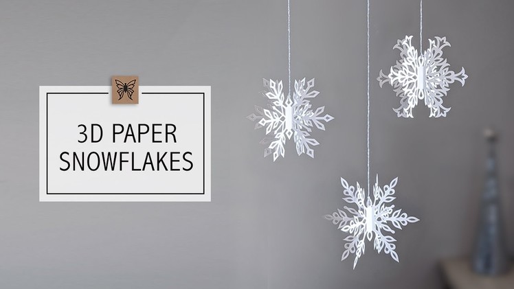 DIY Snowflake Tutorial, 3D Snowflake Paper Craft, DIY Christmas Decorations