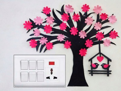 Diy Wall Hanging Craft Ideas | Tree Wall Decor Ideas | Love Birds Wall Hanging  @Punekar Sneha
