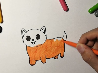 Dog drawing for kids. drawing, coloring for children