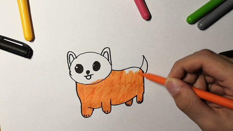 Dog drawing for kids. drawing, coloring for children