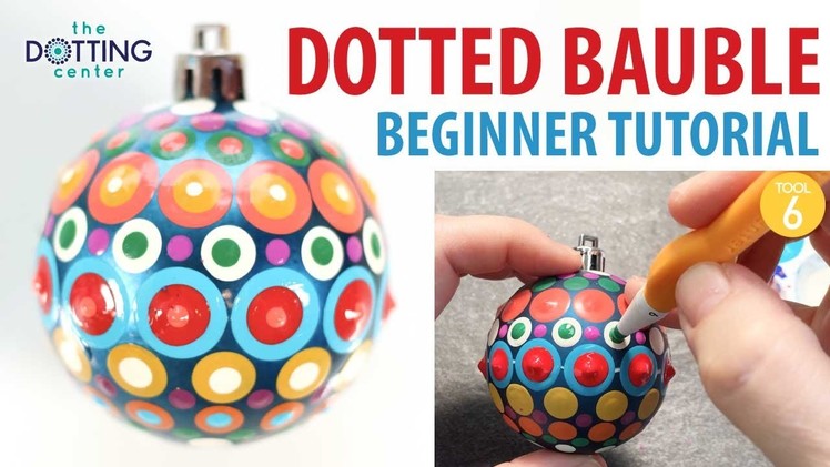 EASY BEGINNER DIY Christmas Bauble - How to paint a dotted Christmas ball