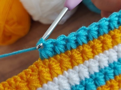 Easy Crochet Baby Blanket Pattern for Beginners Knitting - Tığ işi bebek battaniyesi örgü modeli. 
