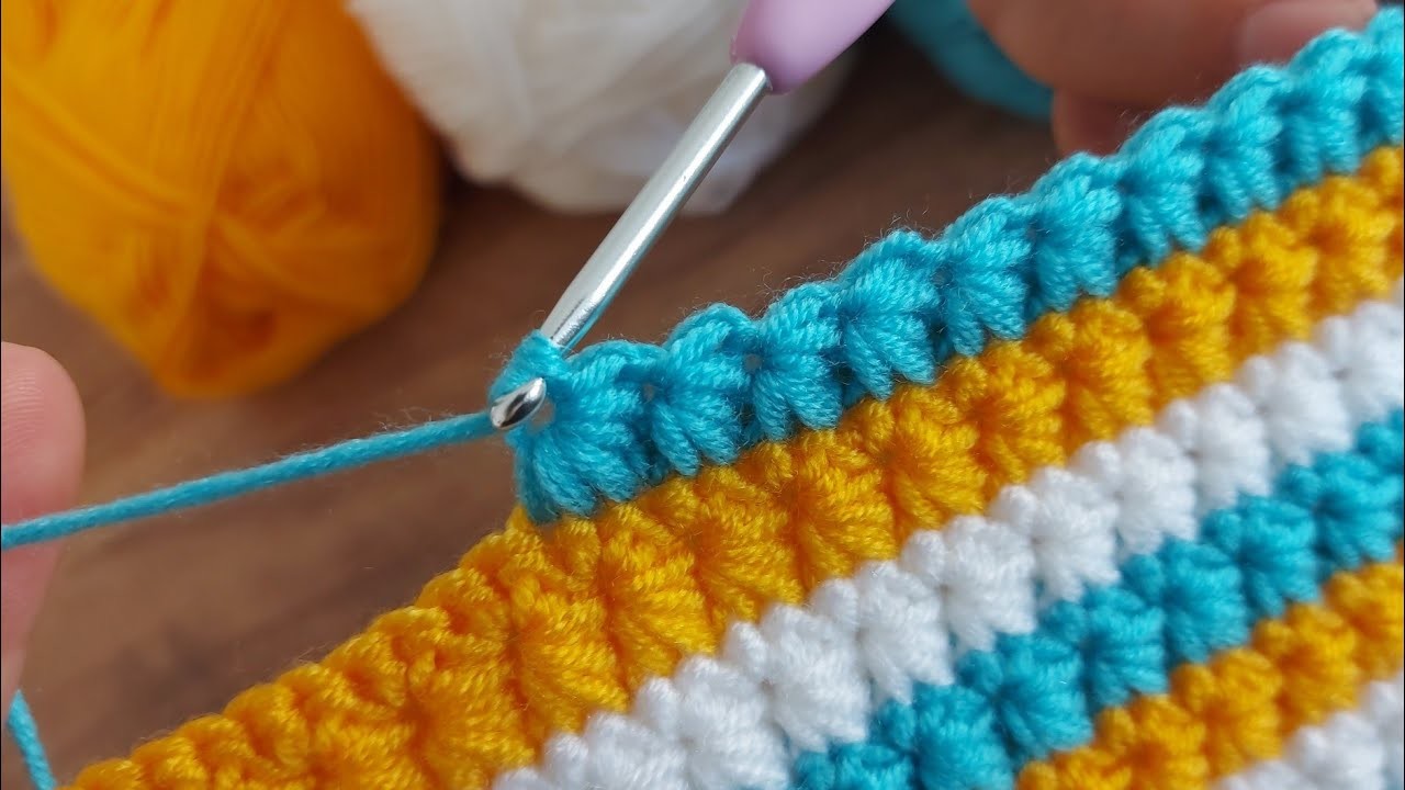 Easy Crochet Baby Blanket Pattern for Beginners Knitting - Tığ işi bebek battaniyesi örgü modeli. 