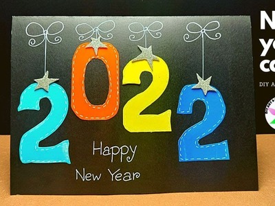 Happy New Year Greeting Card Simple 2022 | DIY New Year Card 2022 | DIY Art & Craft