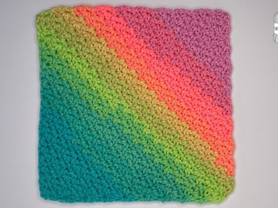 How to Crochet a Corner to Corner Wattle Stitch Square | C2C