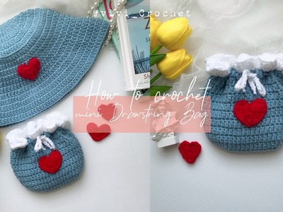 ❤️ How to Crochet Mini Drawstring Pouch Bag | Beginner Friendly ❤️