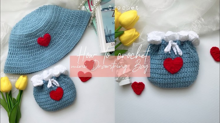 ❤️ How to Crochet Mini Drawstring Pouch Bag | Beginner Friendly ❤️