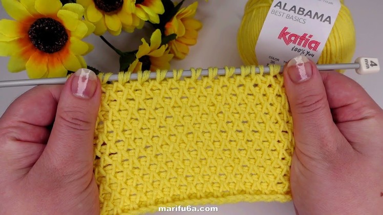 How to crochet Tunisian smock stitch simple tutorial by marifu6a