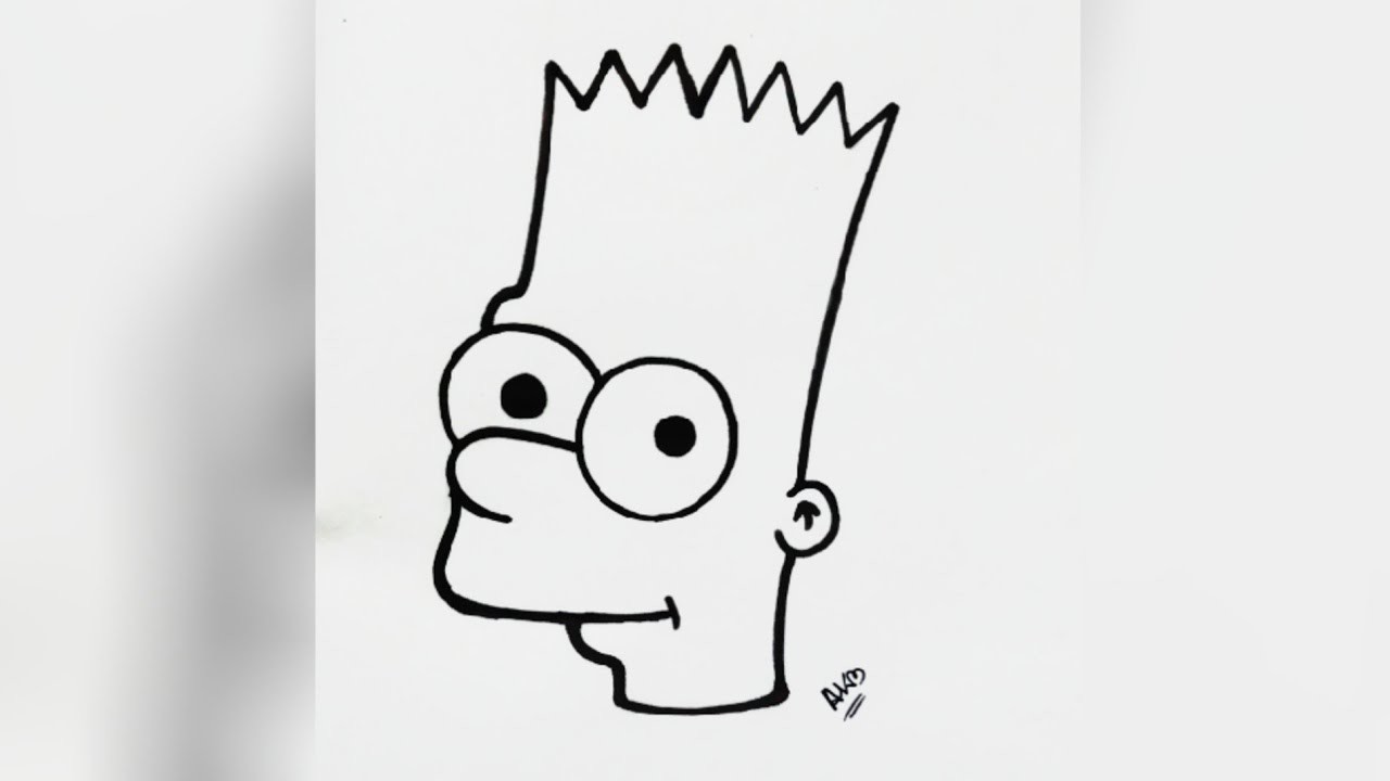 HOW TO DRAW BART SIMPSON || STEP BY STEP EASY || EASY DRAWING TUTORIAL ...