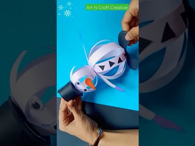 How to make a Paper Snowman. Christmas craft for kids. DlY Paper Snowman. Christmas gift for kids