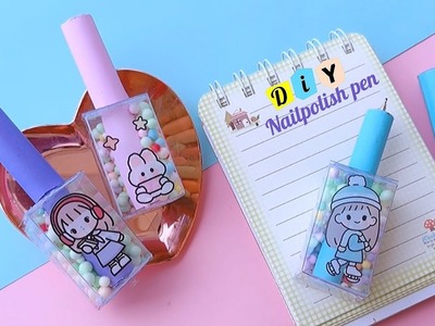 How to make nail polish pen. handmade nail polish pen idea. DIY Cute nail polish pen. diy pen
