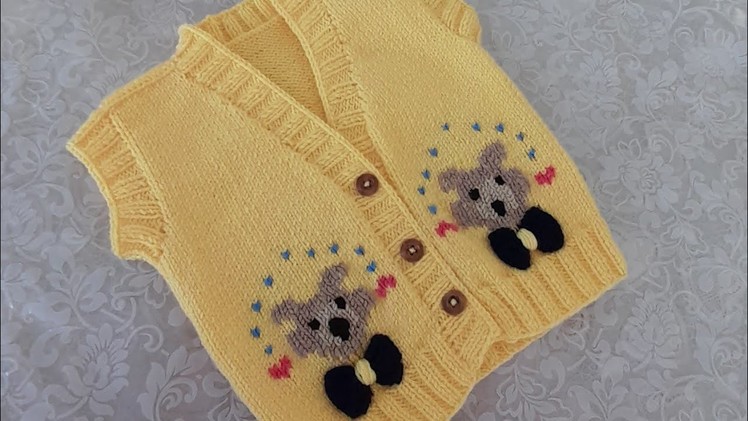 #jakar #knitting ????işlemeli Yelek Yapımı 1 yaş ♦️Very Easy Knitting Baby Booties Tutorial Stitch