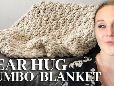 Left Handed Bear Hug Jumbo Crochet Blanket Pattern. How To Step-By-Step. Jumbo Blanket