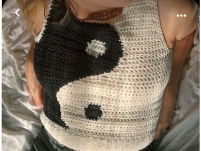 Number 7 - YingYang Crochet top☯️ #crochetcroptop