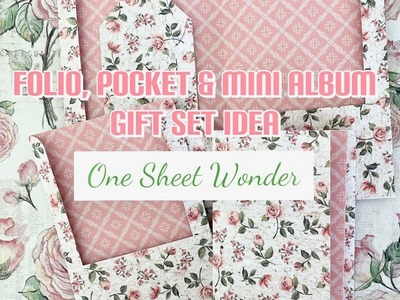 One Sheet Wonder | 4 Pce Stationery Gift Set Idea - Folio, Pocket, Mini Album & Tag | DIY