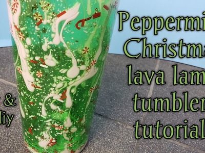 Peppermint lava lamp tumbler tutorial snowglobe diy dyed baby oil #lavalamptumbler #snowglobetumbler