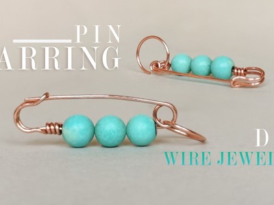 Pin Earrings.Easy Earrings.DIY Earrings.Fashion Jewelry.Wire Wrap Earrings Tutorial.How to make