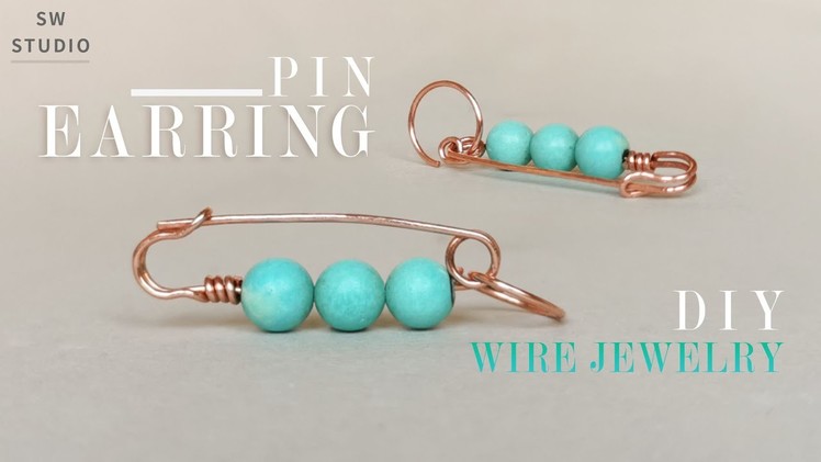 Pin Earrings.Easy Earrings.DIY Earrings.Fashion Jewelry.Wire Wrap Earrings Tutorial.How to make