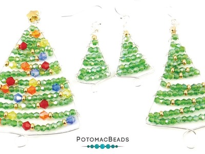 Quick Wire Christmas Tree Earrings & Pendant - DIY Jewelry Making Tutorial by PotomacBeads