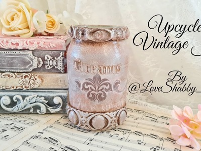 Upcycled Vintage Jar. Decoupage Tutorial ❤♻️
