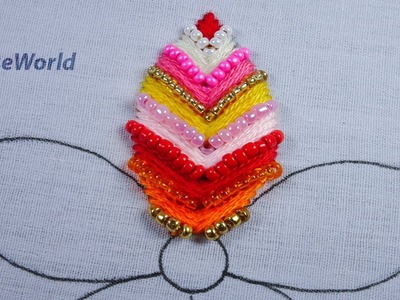 Beaded new hand embroidery exclusive flower design beads work with easy following tutorial
