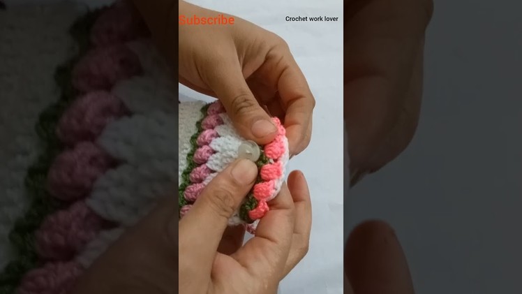 CROCHET: how to attach button on crochet pattern| how to attach button with needle