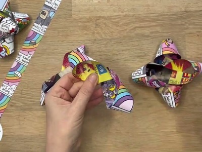 Easy Paper Bow for Gifts  (spot the cat version!)