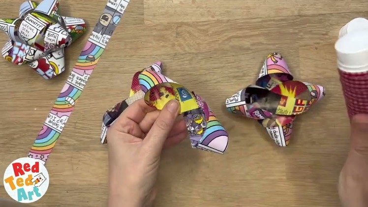 Easy Paper Bow for Gifts  (spot the cat version!)