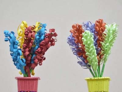 Easy paper flower making | how to make lavender paper flower stick | #Diy | Devika Byju Creations
