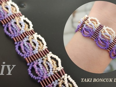 Geçmeli Boncuk Bileklik yapımı. Interlaced Bead bracelet making.How to make Beaded Bracelet