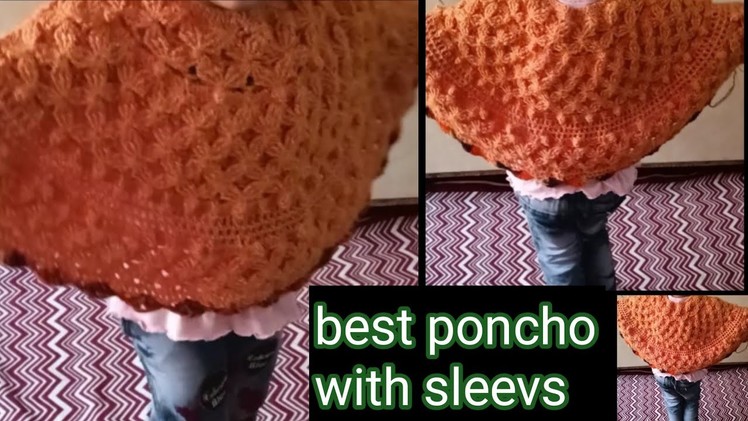 How to crochet poncho for baby girl. how to crochet poncho with sleevs. how to crochet kaftaan