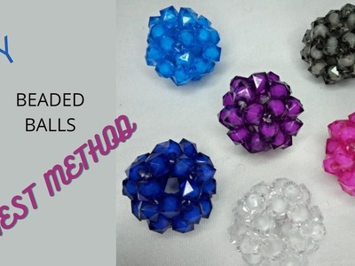 How to make beaded ball with 30 beads.DIY Round beaded Keyholder (Beginner Friendly)