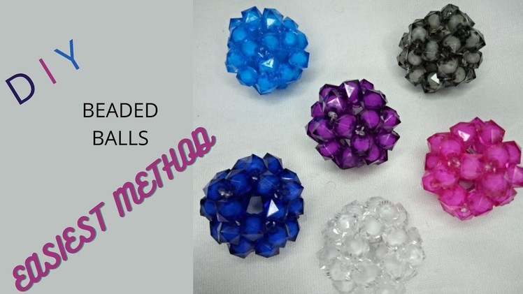 How to make beaded ball with 30 beads.DIY Round beaded Keyholder (Beginner Friendly)